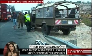 מונית פלסטינית פגעה בחיילים